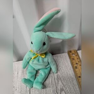 Ty hippity Pastel Green Bunny with Yellow Ribbon